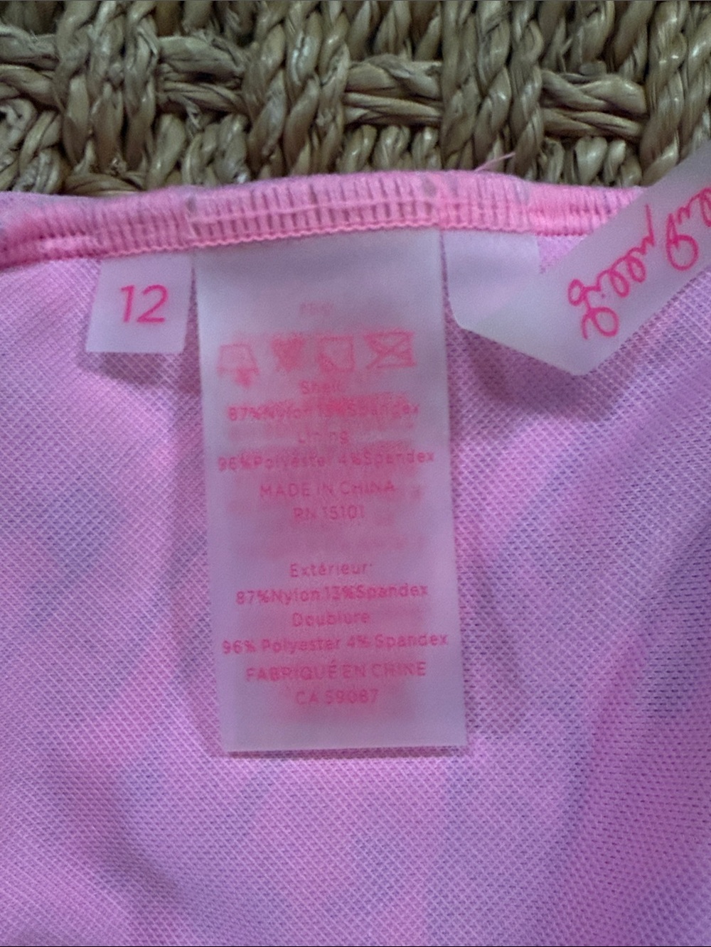 Lilly Pulitzer NWOT Size 12 Malvie One Piece Swimsuit Pink Mandevilla Baby Hip N - Picture 7 of 7
